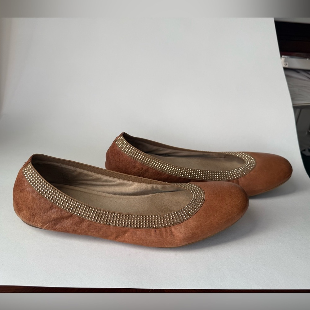 Stuart Weitzman Brown Leather Flats Sz 9.5